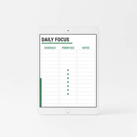 Daily Focus page from the Digital Weekly Planner on an iPad