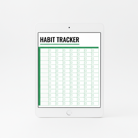 Habit tracker page from the Digital Weekly Planner on an iPad